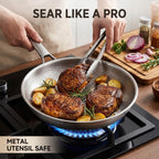 GOWAPA Titanium Hammered Pan With Lid – Perfect for RV Cooking