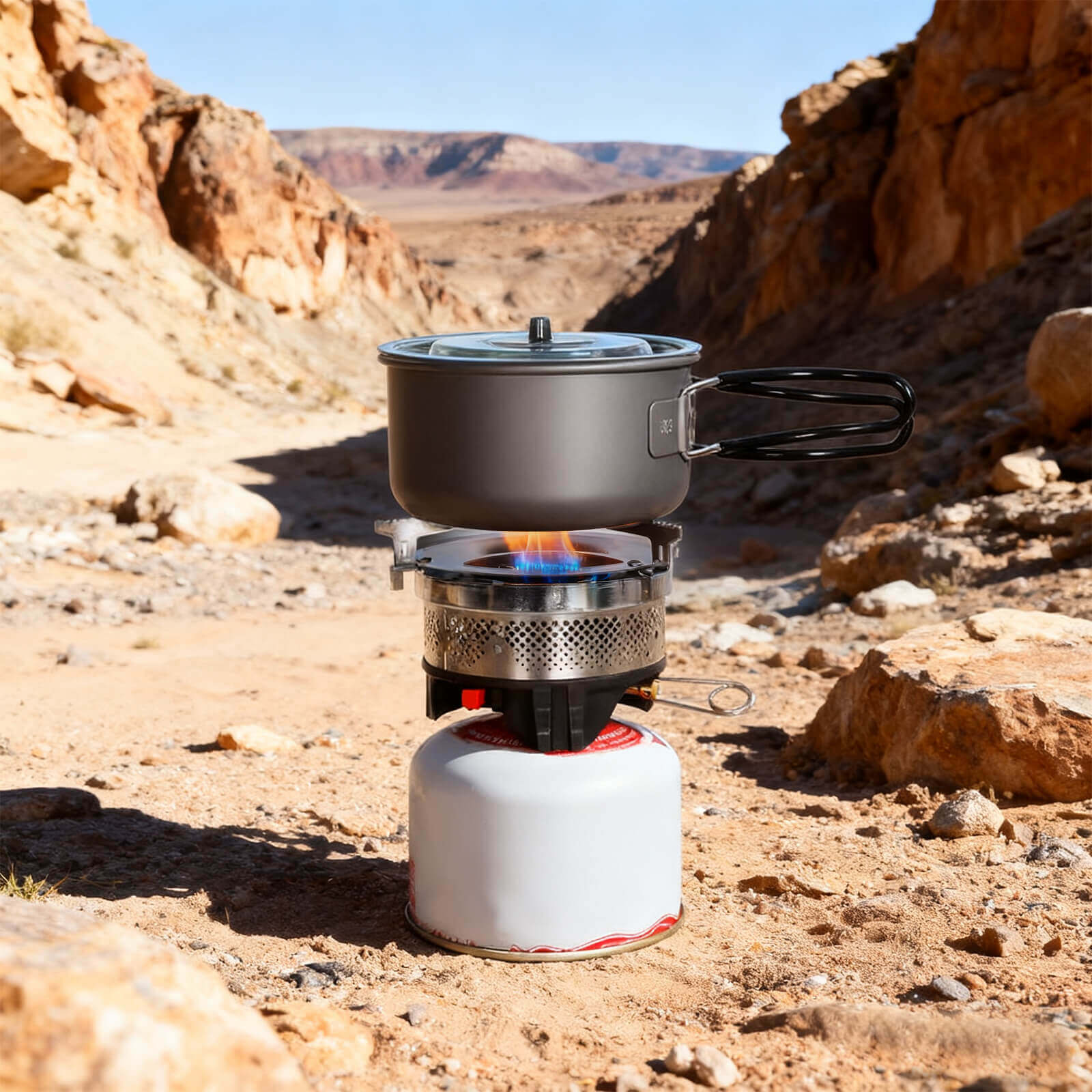 Backpacking Stove Cooking System with bowl_3