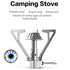 Portable Camping Stove Set – Stove, Igniter & Gas Canister Stand