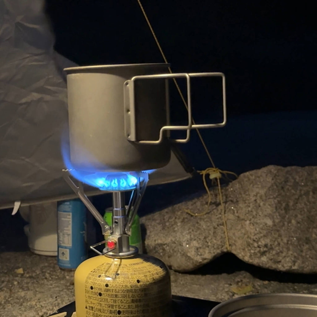 Portable Camping Stove Set – Stove, Igniter & Gas Canister Stand