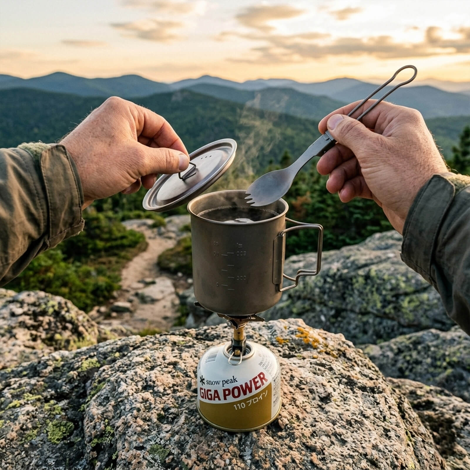 Ultralight Titanium 750ml Pot & 3pcs Solo Backpacking Stove Kit