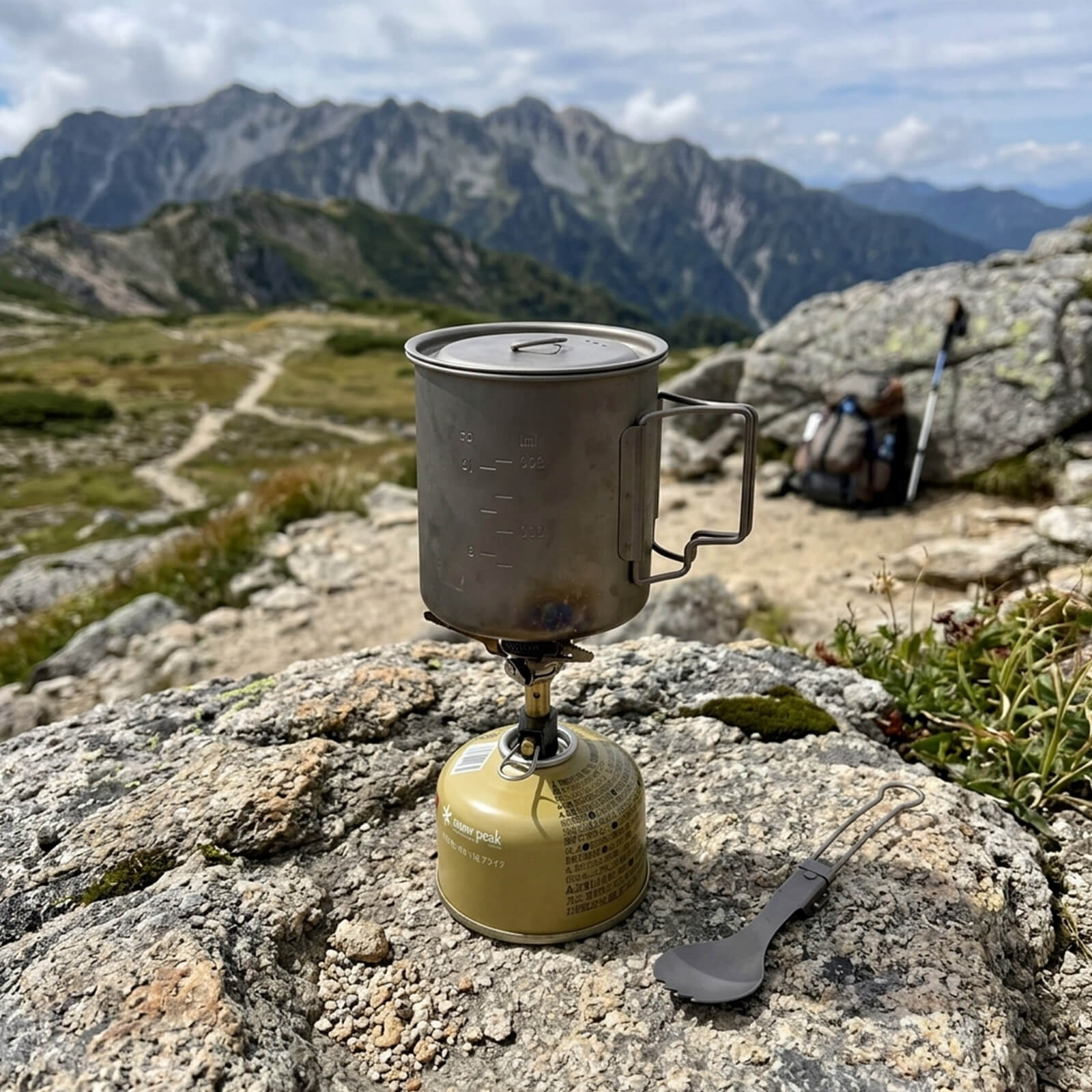 Ultralight Titanium 750ml Pot & 3pcs Solo Backpacking Stove Kit