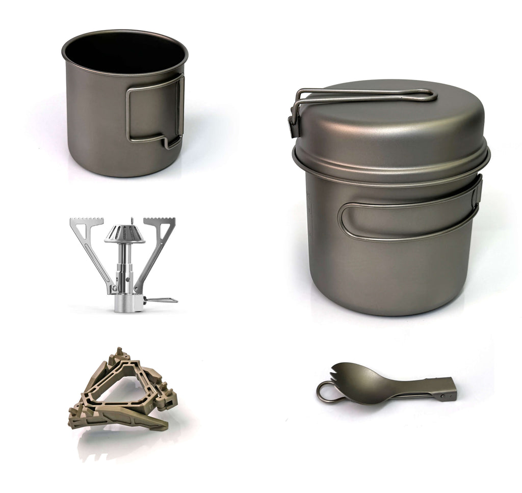 Titanium Cookware Set – 6-Piece Ultralight Outdoor Cooking Kit