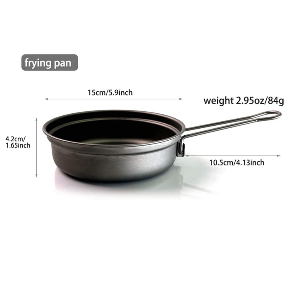 Titanium Cookware Set – 6-Piece Ultralight Outdoor Cooking Kit