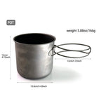 Titanium Cookware Set – 6-Piece Ultralight Outdoor Cooking Kit