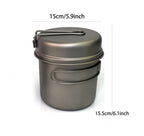 Titanium Cookware Set – 6-Piece Ultralight Outdoor Cooking Kit