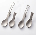 Titanium Folding Utensils Set – Spoon & Fork for Camping