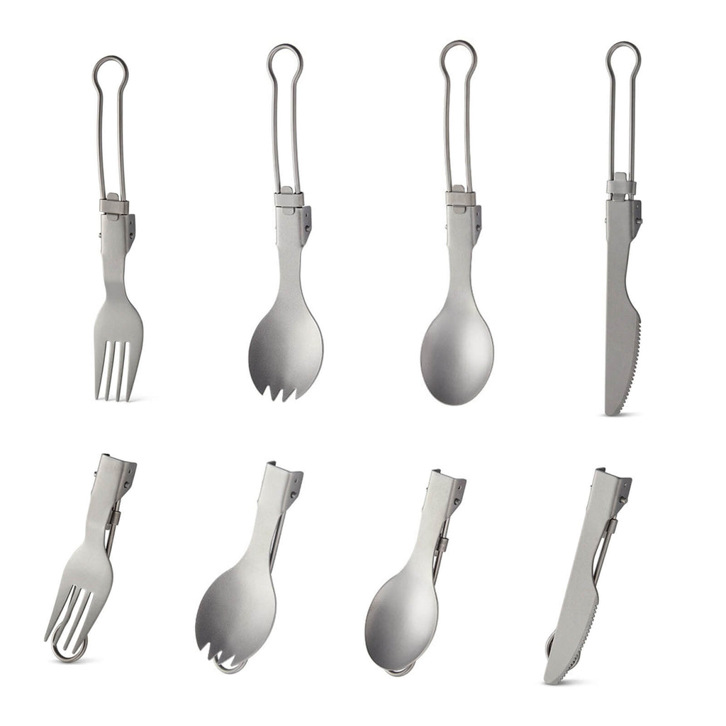 Titanium Folding Utensils Set – Spoon & Fork for Camping