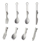 Titanium Folding Utensils Set – Spoon & Fork for Camping