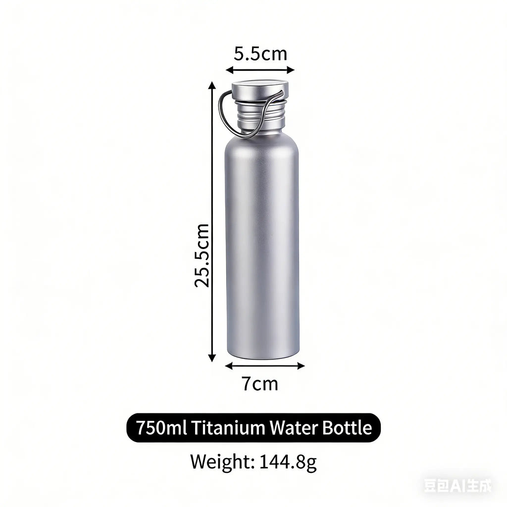 750ML Titanium Sports Water Bottle – Lightweight for Hiking & Camping