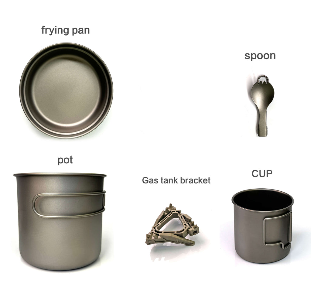 Titanium Cookware Set – 6-Piece Ultralight Outdoor Cooking Kit