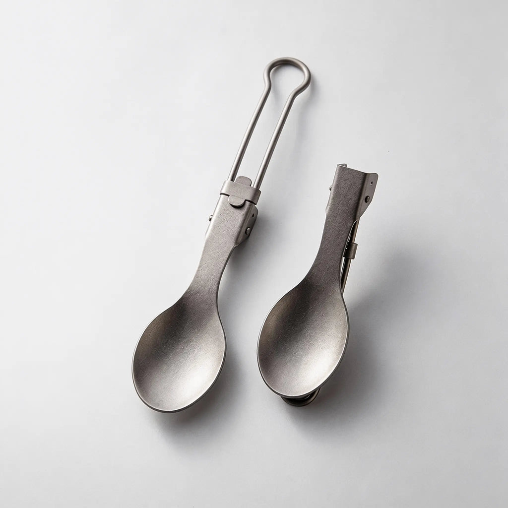 Titanium Folding Utensils Set – Spoon & Fork for Camping