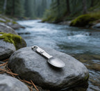 Titanium Collapsible Spork – Rotating Camping Tableware