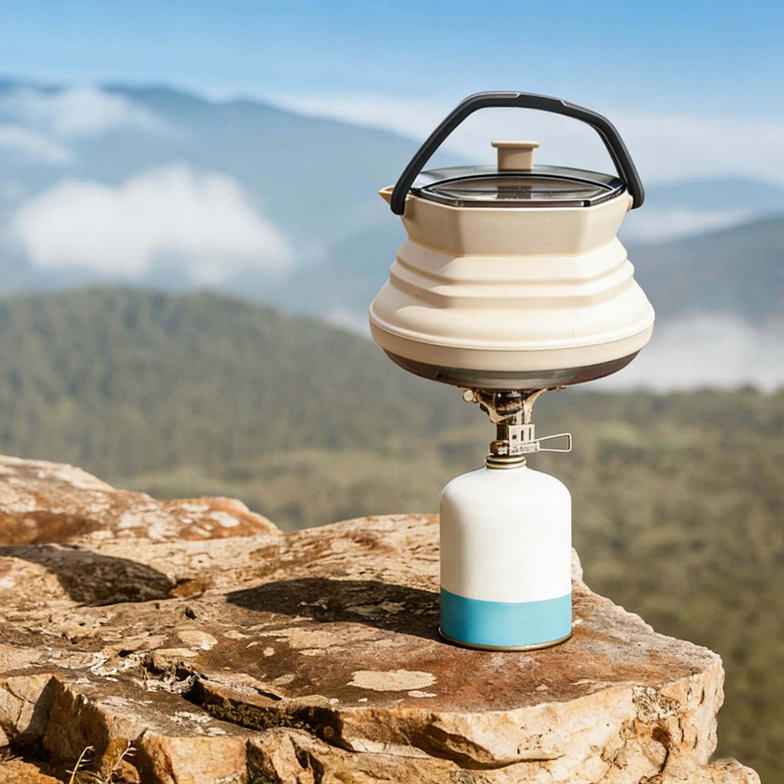 Collapsible Camping Kettle 34oz – Hex Foldable Hiking Kettle