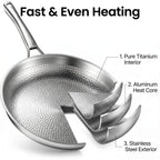 GOWAPA Titanium Hammered Pan With Lid – Perfect for RV Cooking