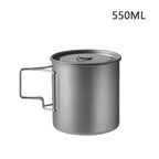 Titanium Outdoor Coffee Mug 550ml & 750ml for Hiking & Camping
