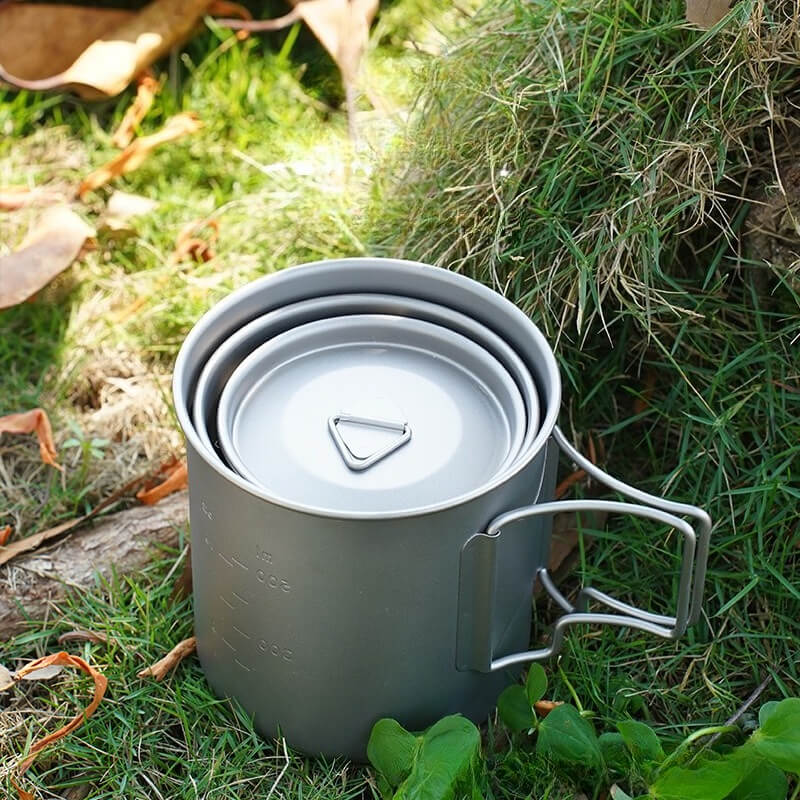 Titanium Outdoor Coffee Mug 550ml & 750ml for Hiking & Camping