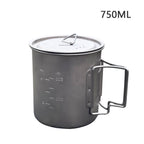 Titanium Outdoor Coffee Mug 550ml & 750ml for Hiking & Camping