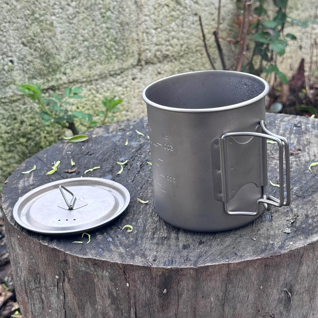 Titanium Outdoor Coffee Mug 550ml & 750ml for Hiking & Camping