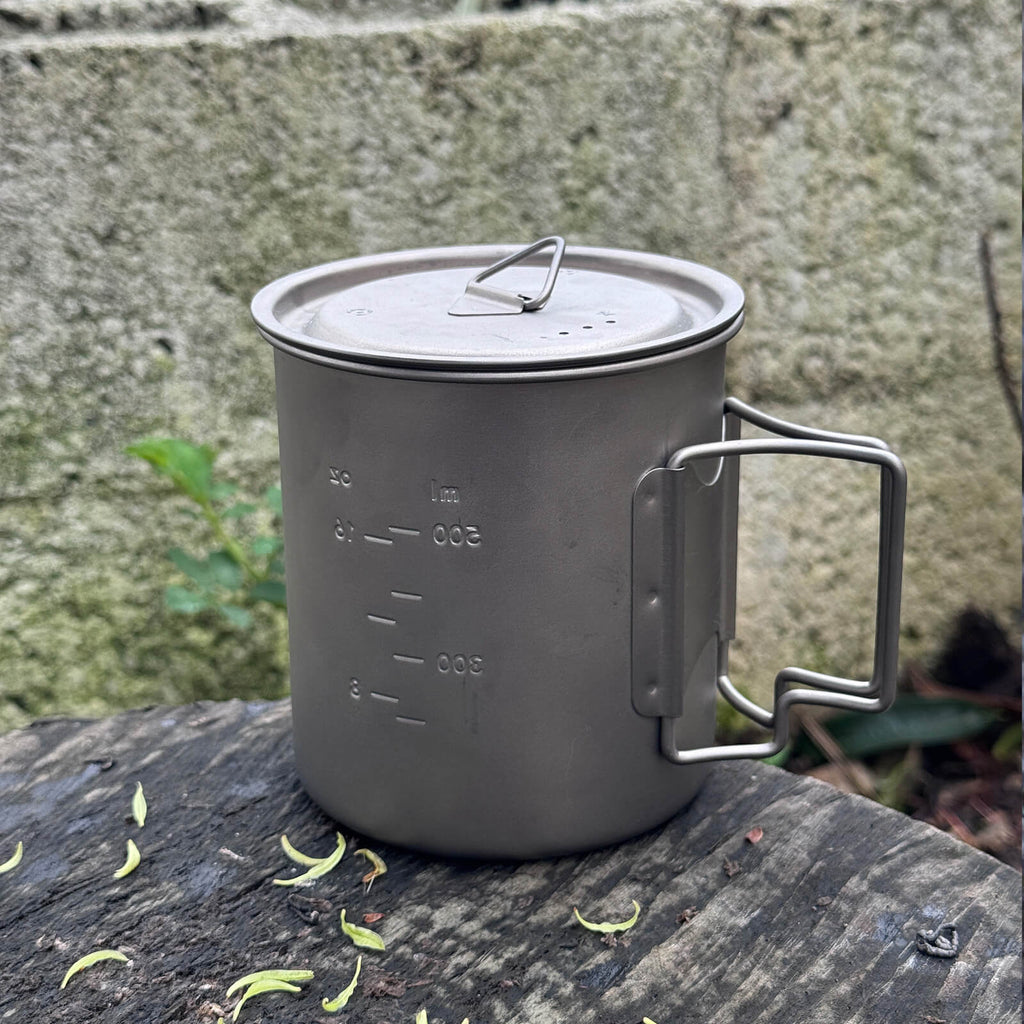 Titanium Outdoor Coffee Mug 550ml & 750ml for Hiking & Camping