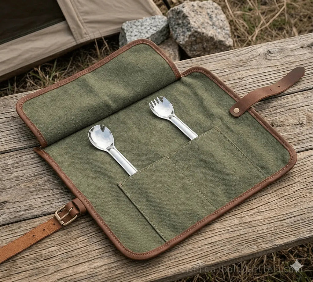 Titanium Long Handle Fork & Coffee Stir Spoon for Outdoors