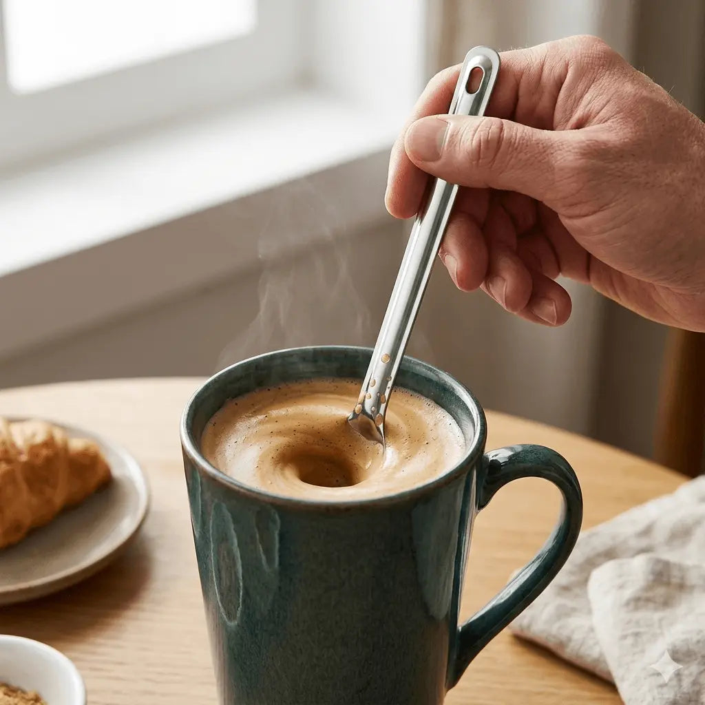 Titanium Long Handle Fork & Coffee Stir Spoon for Outdoors