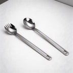 Titanium Long Handle Fork & Coffee Stir Spoon for Outdoors
